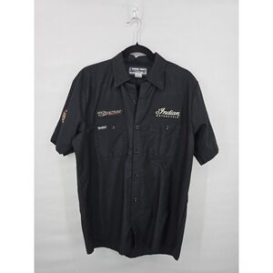 Throttle Threads Indian Motorcycle Work Shirt Mens‎ Medium Black RideNow S24BK